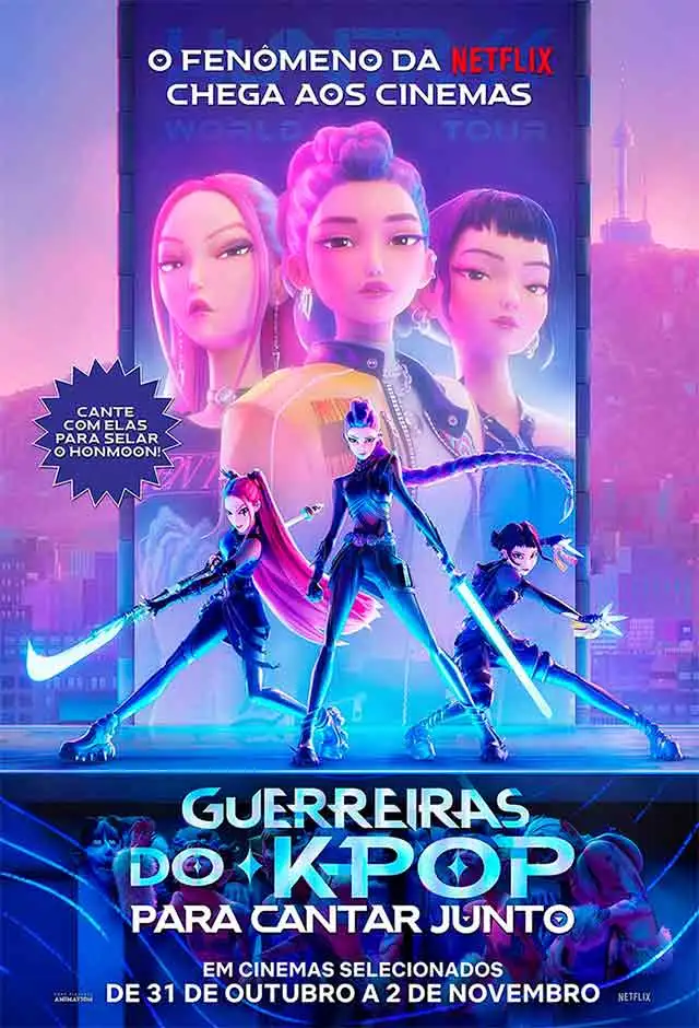 Pôster oficial do filme Guerreiras Do K-Pop: Para Cantar Junto